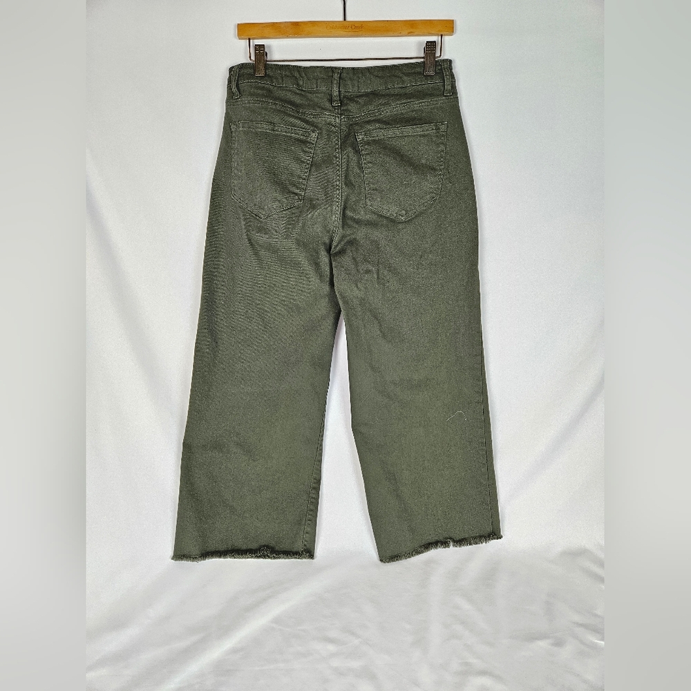 Risen Olive Green Cropped Women's Jeans - Picture 2 of 8